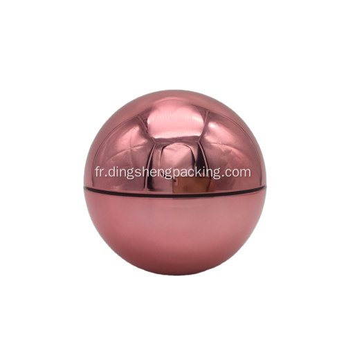 Pot de crème en forme de boule ronde acrylique en matière plastique